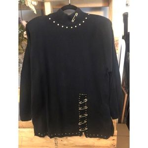 Vintage Jessica Ash safety pin sweater
